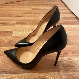 Christian Louboutin Black leather pointed toe heels